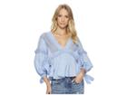 Free People Drive You Mad Blouse (blue) Women's Blouse