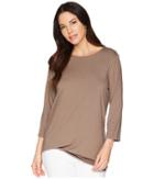 Lisette L Montreal Siena Jersey Side Knot Top (mushroom) Women's Long Sleeve Pullover