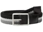 Torino Leather Co. 35mm Italian Woven Tri-stripe Reversible Elastic (grey/nickle/black) Men's Belts