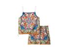 Dolce & Gabbana Kids Dress No Sleeve+pants (big Kids) (maiolica Print) Girl's Active Sets