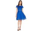Ted Baker Rehanna Embroidered Cap Skater Dress (mid Blue) Women's Dress