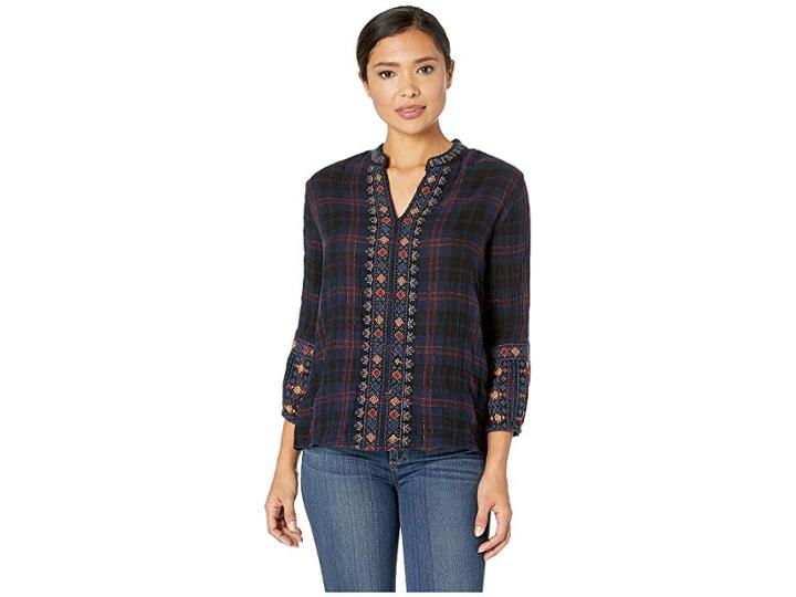Johnny Was Vika Paris Effortless Blouse (plaid) Women's Blouse