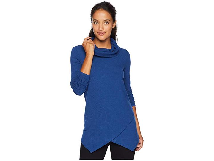 Tribal Long Sleeve Mix Media Top (marine) Women's Long Sleeve Pullover