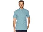 Lacoste Short Sleeve Regular Fit Gingham Poplin Button Down (bailloux/white) Men's Sweater