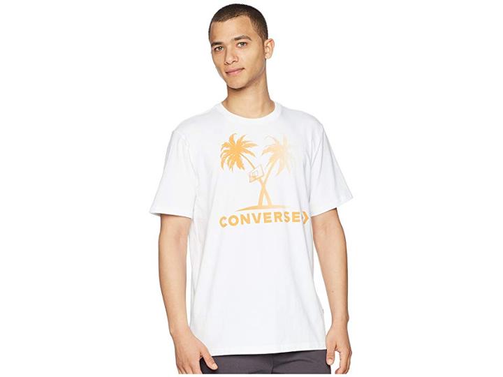 Converse Palm Trees And Hoops Tee (white) Men's T Shirt