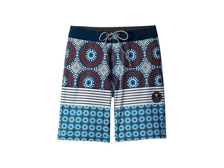 Vissla Kids Cayo Four-way Stretch 17 Boardshorts (big Kids) (dark Naval) Boy's Swimwear