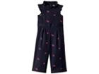 Janie And Jack Sleeveless Ruffle Romper (toddler/little Kids/big Kids) (navy Dot Floral) Girl's Jumpsuit & Rompers One Piece