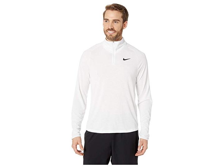 Nike Nikecourt Challenger 1/2 Zip Long Sleeve Top (white/white/white/white) Men's Clothing