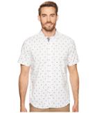 Nautica Short Sleeve Shark Print Woven Shirt (bright White) Men's Clothing