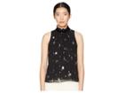 Rebecca Taylor Sleeveless Scattered Tulip Top (black) Women's Clothing