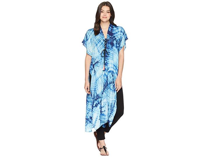 Steve Madden Showstopper Tie-dye Lace-up Duster (navy) Women's Clothing