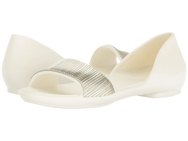 Crocs Lina Embellished Dorsay (oyster/champagne) Women's Sandals