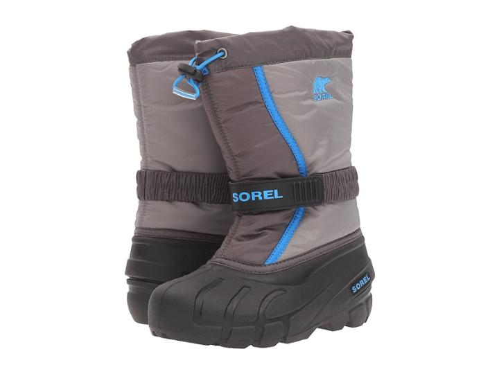 Sorel Kids Flurry (toddler/little Kid/big Kid) (dark Fog/light Grey) Boys Shoes