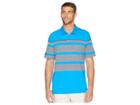 Adidas Golf Ultimate Engineered Stripe Polo (bright Blue/white/collegiate Navy) Men's Clothing