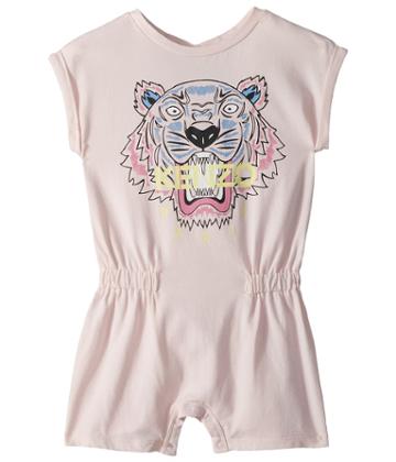Kenzo Kids Classic Tiger Romper (infant) (sweet Pink) Girl's Jumpsuit & Rompers One Piece