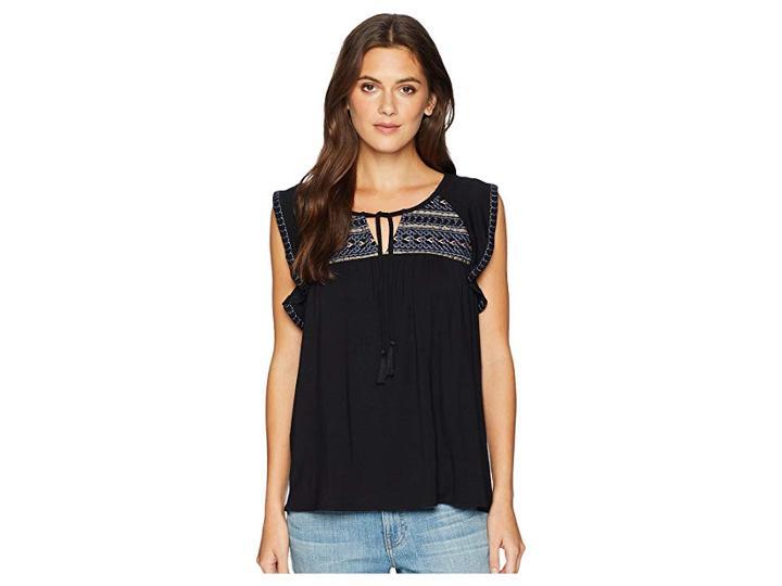 Sanctuary Wild Belle Boho Tank Top (black) Women's Sleeveless