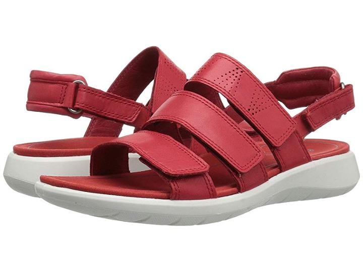 Ecco Soft 5 3-strap Sandal (tomato Cow Leather/cow Nubuck) Women's Sandals