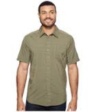 Mountain Hardwear Air Tech Ac Stripe Short Sleeve Shirt (stone Green) Men's Short Sleeve Button Up