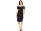 Calvin Klein Chain Detail Neck Cold Shoulder Sheath Dress Cd8m18mf (black) Women's Dress
