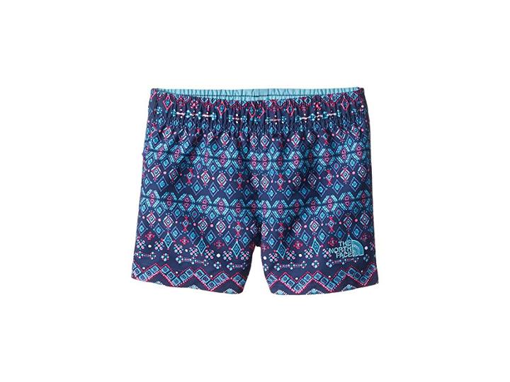 The North Face Kids Hike/water Shorts (toddler) (blue Wing Teal Medallion Print/blue Curacao) Girl's Shorts