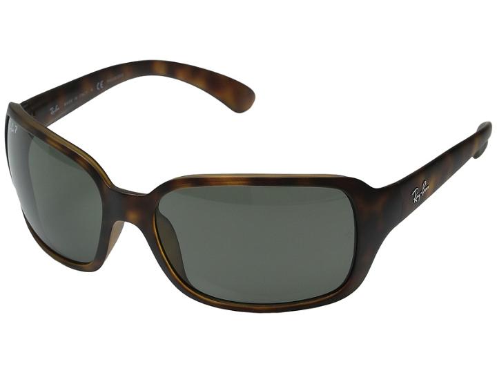 Ray-ban Rb4068 Polarized (matte Havana/green) Sport Sunglasses