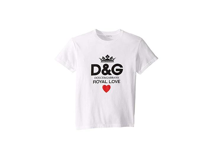 Dolce & Gabbana Kids Royal Love T-shirt (big Kids) (white) Boy's T Shirt