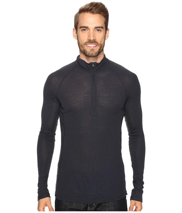 Icebreaker Everyday Long Sleeve Half Zip (stealth) Men's Clothing