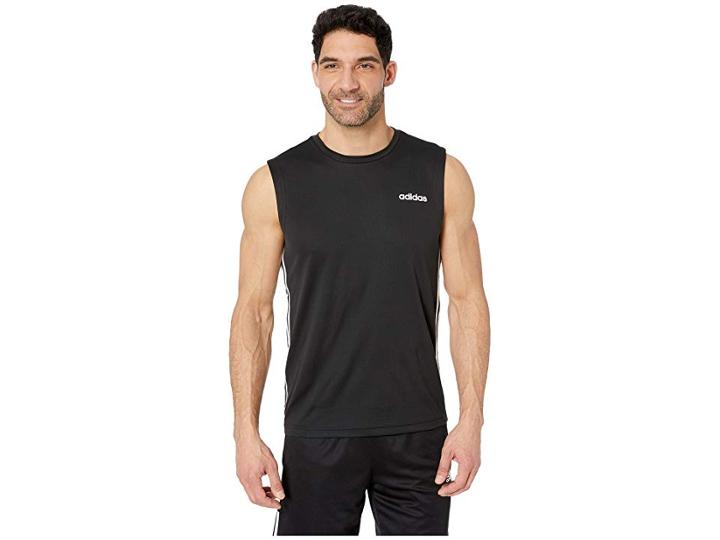 Adidas Designed 2 Move Sleeveless 3-stripes Top (black) Men's Sleeveless