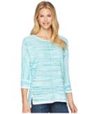 Nic+zoe Sand Dune Top (aqua) Women's Clothing