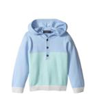 Toobydoo Blue Henley Hoodie (infant/toddler) (lavender/aqua) Girl's Sweatshirt