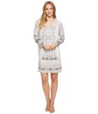 Tribal Printed Peasant Dress (stone) Women's Dress