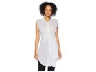 Kenneth Cole New York Wrap Button Down Tunic (top Stripe/white) Women's Blouse