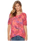 Fresh Produce Bright Botanical Escape Top (papaya Fruit Pink) Women's Clothing