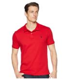 U.s. Polo Assn. Slim Fit Interlock Solid Polo Shirt (engine Red) Men's Short Sleeve Pullover