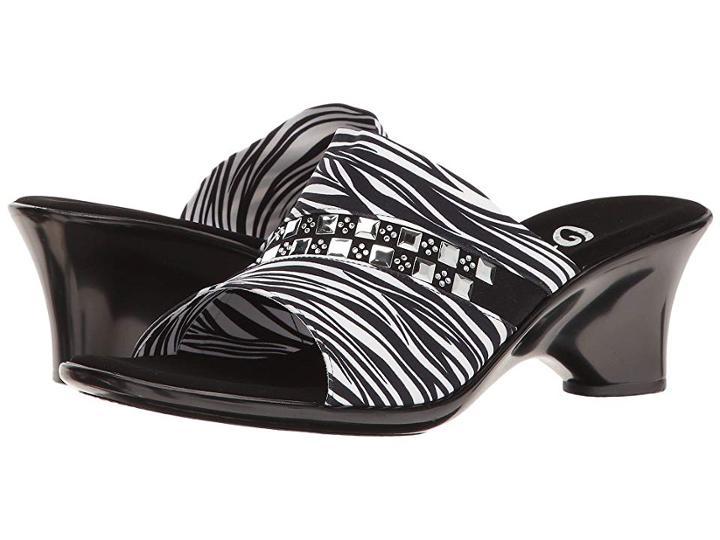 Onex Maggy (white Zebra Elastic) Women's Sandals