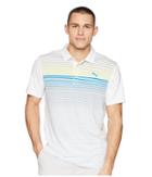 Puma Golf Highlight Stripe Polo (lemon Tonic) Men's Short Sleeve Knit