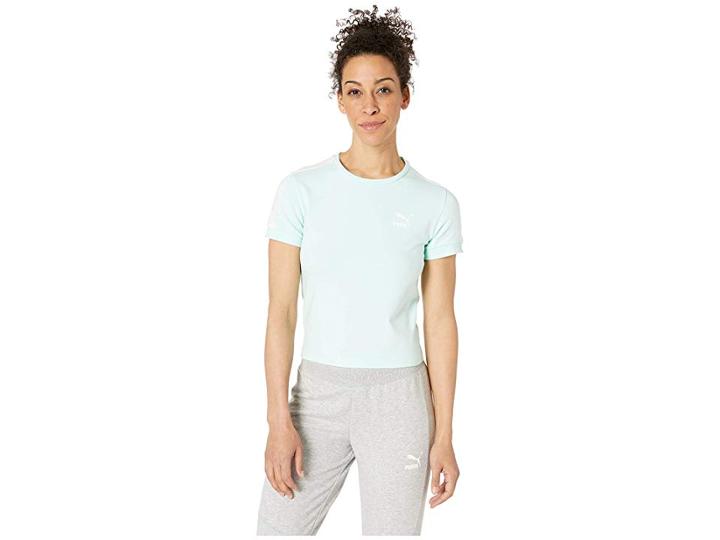 Puma Classics Tight T7 Tee (fair Aqua) Women's T Shirt