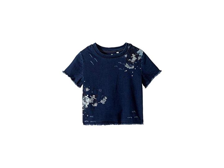 Ag Adriano Goldschmied Kids Dalis Knit Embroidered Short Sleeve Shirt (big Kids) (splash Away) Girl's Clothing