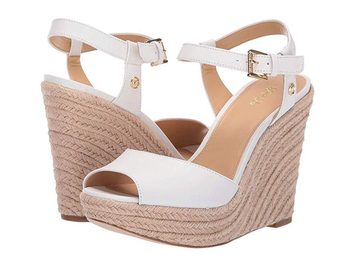 Michael Michael Kors Carlyn Wedge (optic White Vachetta/jute) Women's Wedge Shoes