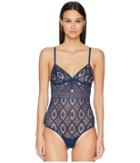 Else Baroque Triangle Cup Cut Out Bodysuit (sapphire) Women's Jumpsuit & Rompers One Piece