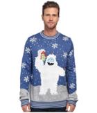 Tipsy Elves Romantic Yeti Ugly Christmas Sweater (blue) Men's Sweater