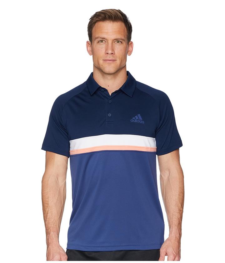 Adidas Club Colorblock Polo (collegiate Navy) Men's Short Sleeve Pullover