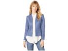 Tahari By Asl Faux Suede Jacket With Seam Detail (blue Frost) Women's Coat