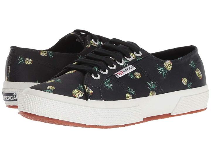 Superga 2750 Satinfantw (black Multi) Women's Lace Up Casual Shoes