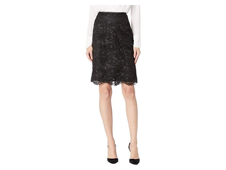Tahari By Asl Lace Pencil Skirt (black) Women's Skirt