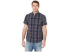 Ben Sherman Short Sleeve End On End Plaid Shirt (dark Green) Men's Clothing