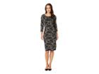 Taylor Floral Print Midi Sweater Dress (black/blush) Women's Dress