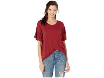 Nevereven Drapey Jersey Tee (claret) Women's Clothing