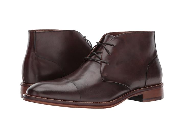 Johnston & Murphy Conard Casual Dress Cap Toe Chukka (mahogany Italian Calfskin) Men's Boots