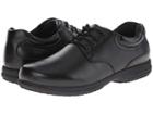 Nunn Bush Stu Slip-resistant Plain Toe Oxford (black Tumble) Men's Lace Up Casual Shoes